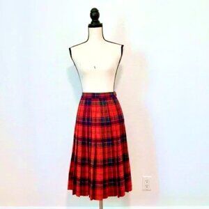 Vintage Pleated Tartan Skirt Size Small
